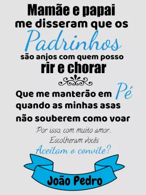 Convite para Padrinhos com Mensagem Emocionante para Editar