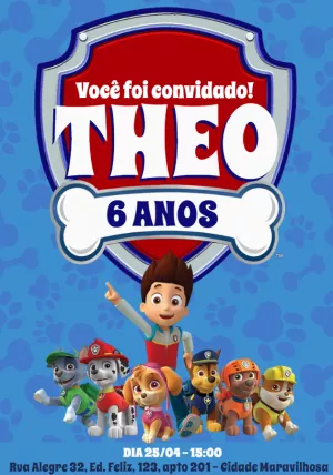Invito di compleanno Paw Patrol – Statico – Alice Capistrano Roussenq