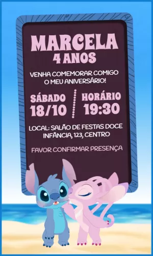 Stitch Birthday Invitation – Static – Idesign Personalizados