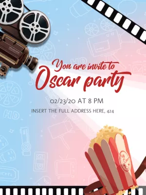 Editable Oscar Party Invitation with Movie Elements