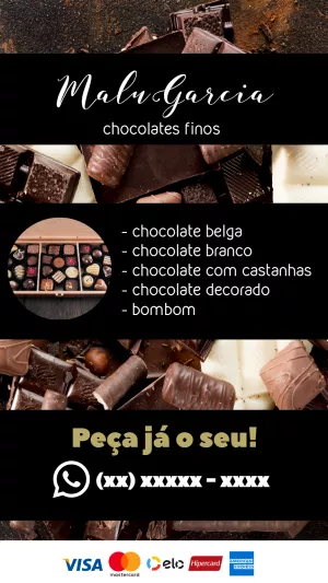 Cartão de Visita para Chocolateria Elegante para Editar Online