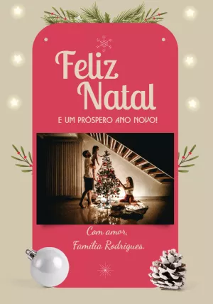 Cartão de Natal com Foto para Editar Online e Imprimir