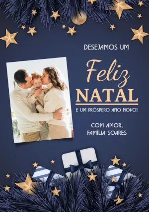 Cartão de Natal com Foto Elegante para Editar Online