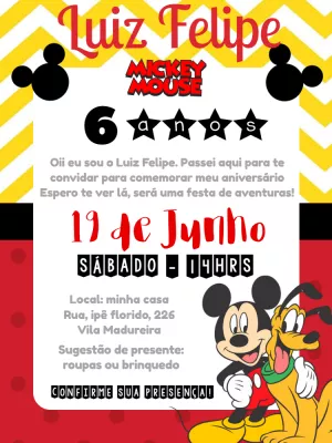 Mickey Mouse Birthday Invitation – Static – ig: @illustragio