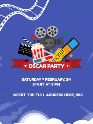 Editable Oscar Party Invitation with Movie Elements