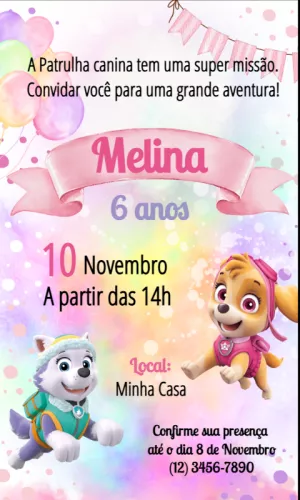 Paw Patrol Birthday Invitation – Static – Julia B
