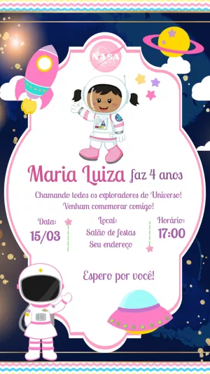 Invito di compleanno Astronauta – Statico – Laiane
