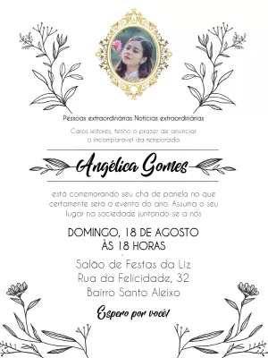 Convite Chá de Panela Bridgerton com Foto para Editar Online