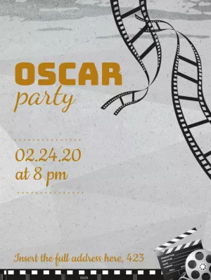 Oscar Party Invitation with Film Elements to Edit Online