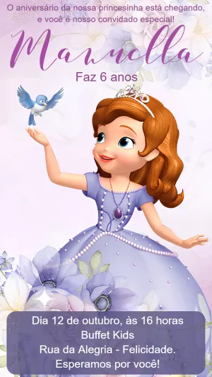 Invitación de cumpleaños Princesas – Estático – Maria Eduarda de Salvo