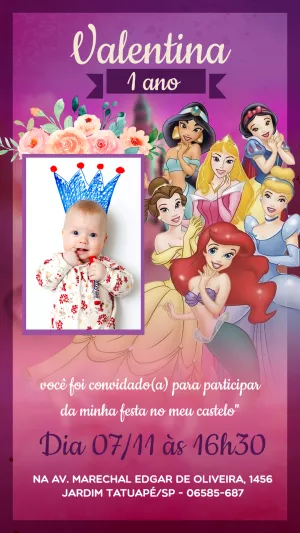 Invitación de cumpleaños Princesas – Estático – Misael Dias