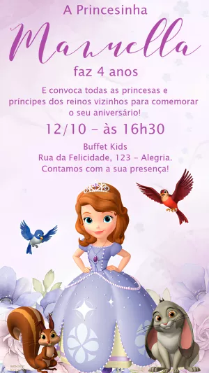 Invito di compleanno Principesse – Statico – Maria Eduarda de Salvo
