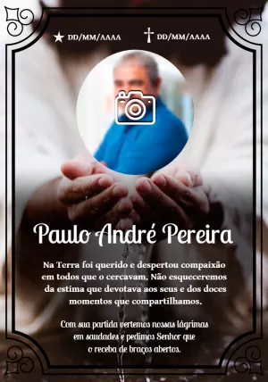 Convite de Missa de Falecimento com Foto para Editar Online