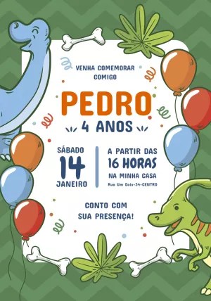 Invitación de cumpleaños Dinosaurio – Estático – Jotta