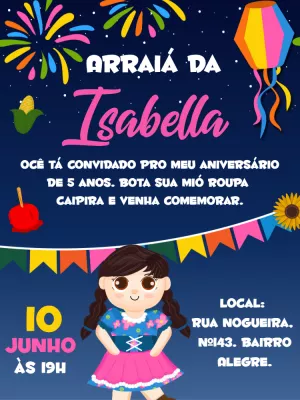 Invitación de Festa Junina – Estático – Gley Leobas