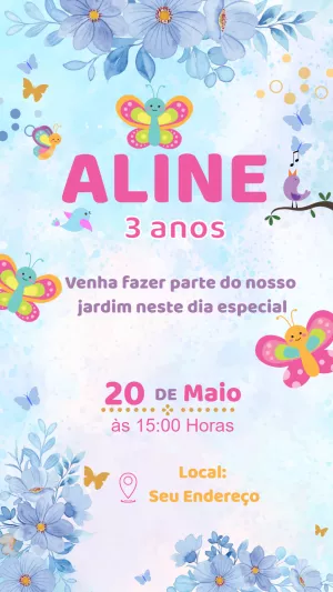 Invitación de cumpleaños Jardín encantado – Estático – Nailza