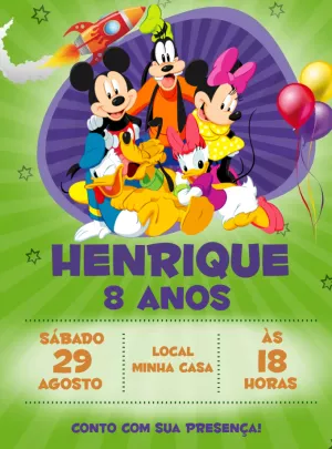 Mickey Mouse Birthday Invitation – Static – Decore Arte
