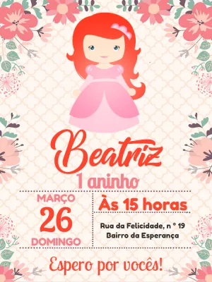 Invitación de cumpleaños La Sirenita – Estático – Pedro Henrique