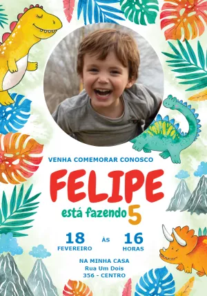 Invitación de cumpleaños Dinosaurio – Estático – Jotta
