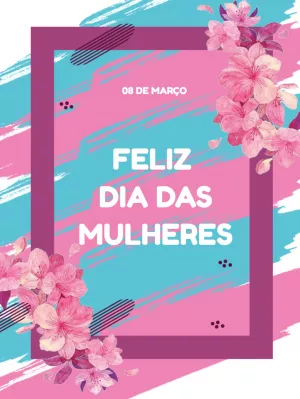 Cartão Dia da Mulher Floral e Moderno para Editar Online