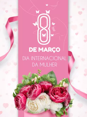 Cartão Dia da Mulher Floral para Editar e Personalizar Online