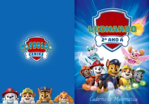 Capa de Caderno Patrulha Canina com Personagens para Editar