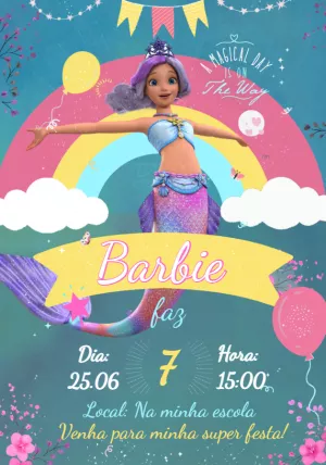 Invitación de cumpleaños Barbie – Estático – Alice Capistrano Roussenq