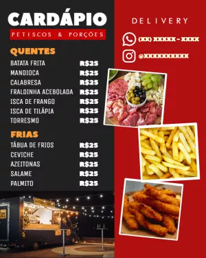 Modelo de Cardápio para Food Truck Editável Online