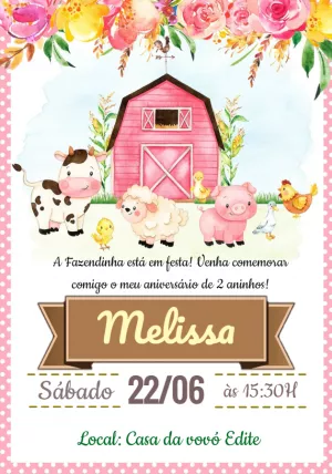 Animals Birthday Invitation – Static – Baby Convites