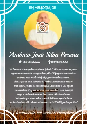 Convite Missa de Sétimo Dia com Foto para Editar Online