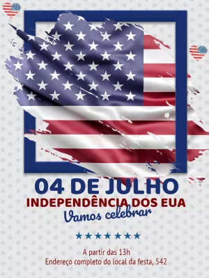 Convite 4 de Julho Independência dos EUA para Editar Online