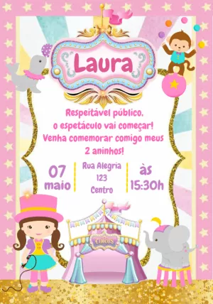 Circus Birthday Invitation – Static – Mariana