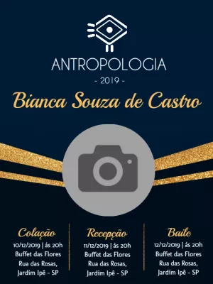 Convite de Formatura Antropologia com Foto para Editar Online