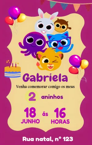 Invitación de cumpleaños Bolofofos – Estático – Noemi Rezende