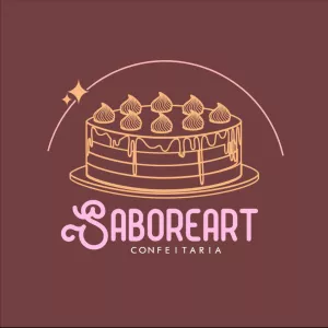 Logo Editável de Confeitaria com Bolo para Baixar