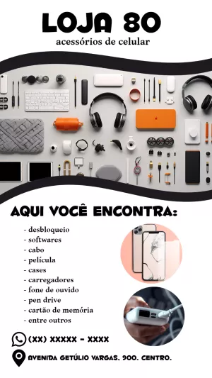 Panfleto para Loja de Celular e Acessórios Editável Online