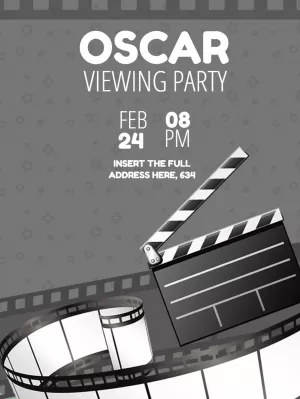 Editable Oscar Viewing Party Invitation with Film Elements