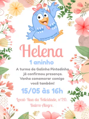 Galinha Pintadinha Birthday Invitation – Static – Bella Liz Convites