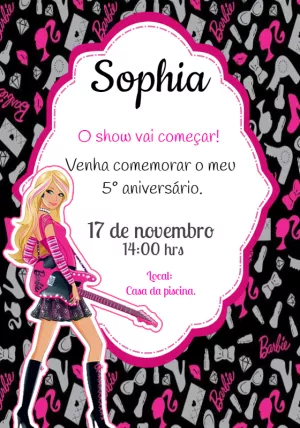 Invitación de cumpleaños Barbie – Estático – JANIS