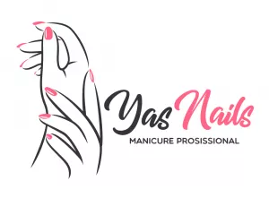 Logo Manicure Profissional com Mão Desenhada para Editar