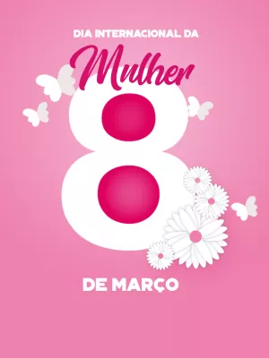 Arte Dia da Mulher com Flores e Borboletas para Editar