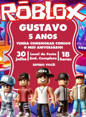 Invito di compleanno Roblox – Statico – Decore Arte