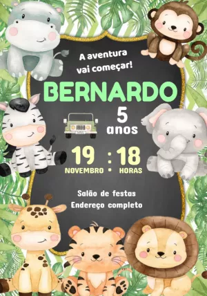 Safari Birthday Invitation – Static – Montando a Sua Festa Oficial