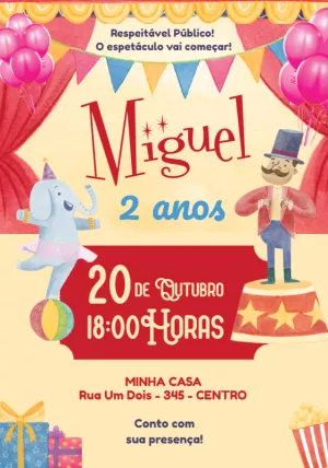 Invitation d'anniversaire Cirque – Statique – Jotta