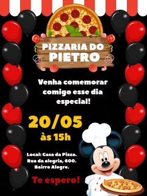 Mickey Mouse Birthday Invitation – Static – Bella Liz Convites