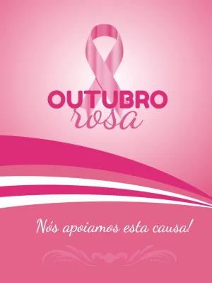Post Editável Outubro Rosa com Laço para Editar Online