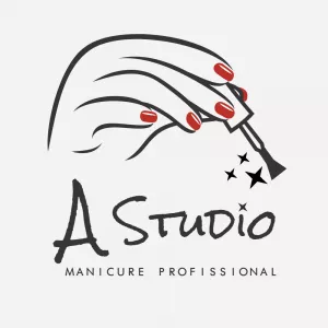 Logo Manicure Profissional com Mão e Esmalte para Editar