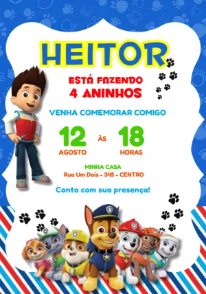 Invito di compleanno Paw Patrol – Statico – Jotta