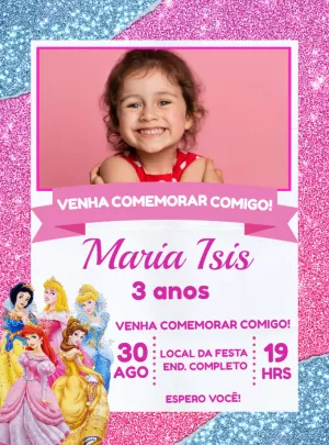 Invito di compleanno Principesse – Statico – Jonathan Fiuza