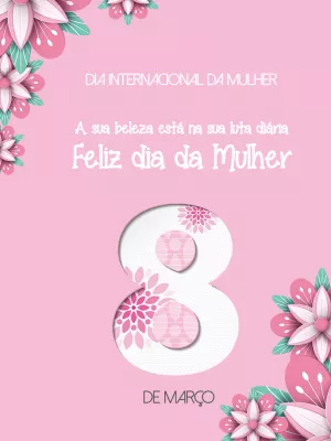 Cartão Dia da Mulher com Flores Delicadas para Editar Online